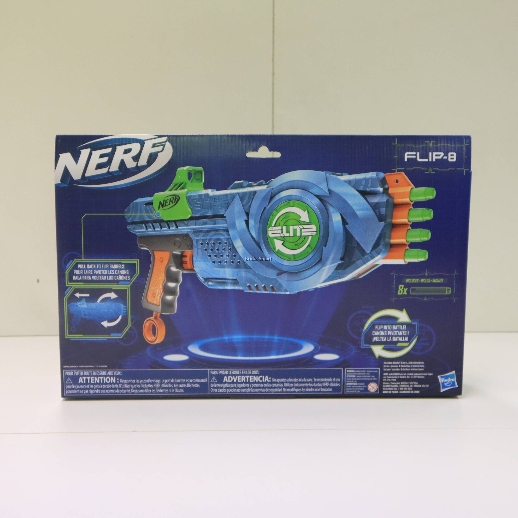 NERF ELITE 2.0 FLIP 8 - Lanciatore A Pompa Con 8 Dardi Rotanti