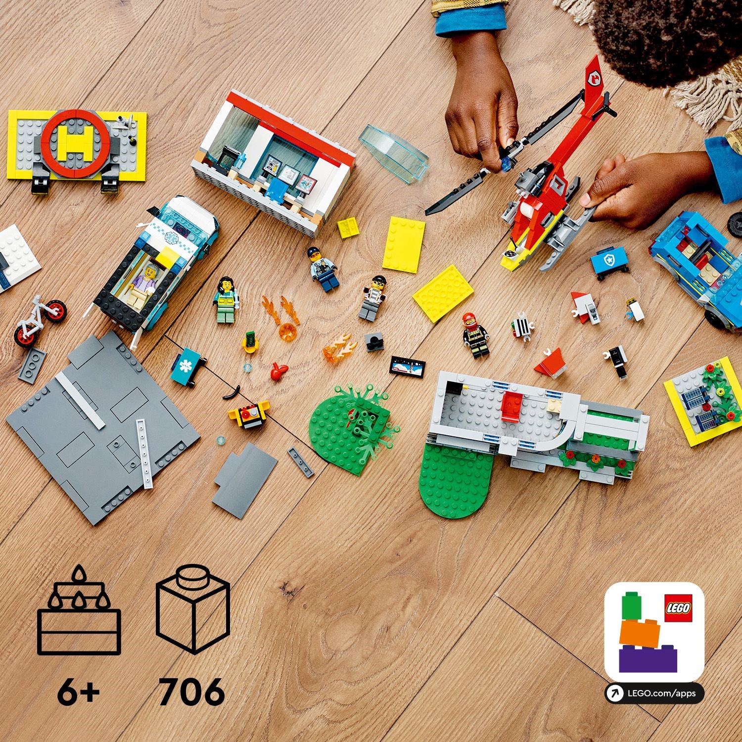 LEGO 60371 City Emergency Vehicles HQ Building Toy Set